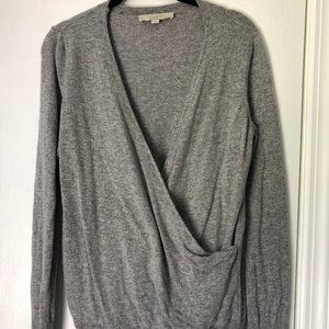 LOFT Gray Wrap Top